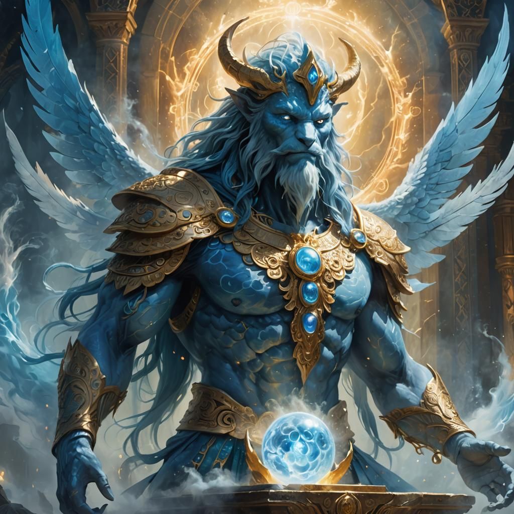 Azure God Emerges from Mystical Mist