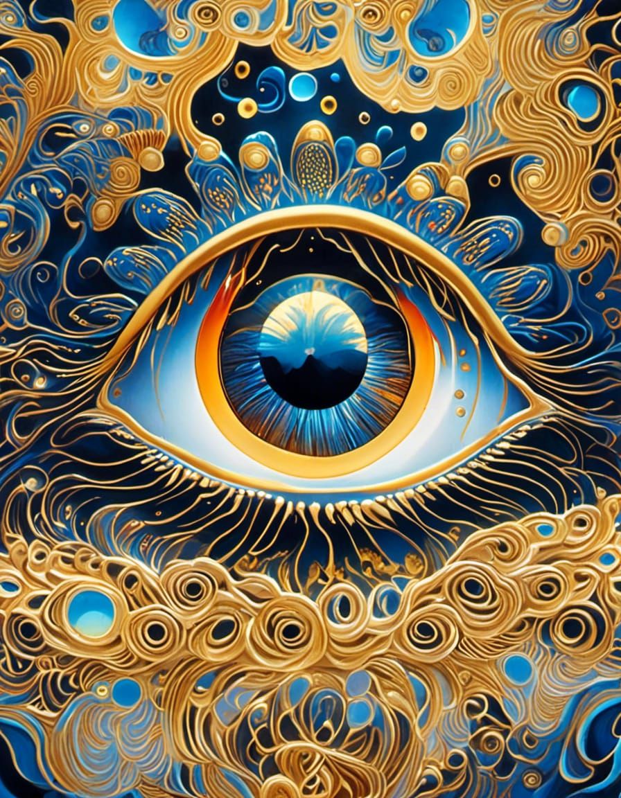 Eye of the Moon: Gouache Splash Art