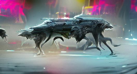 Futuristic Alien Wolf Concept Art