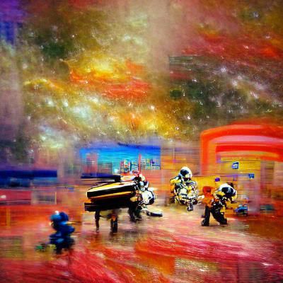 Abstract Space Jazz in Impressionistic Style