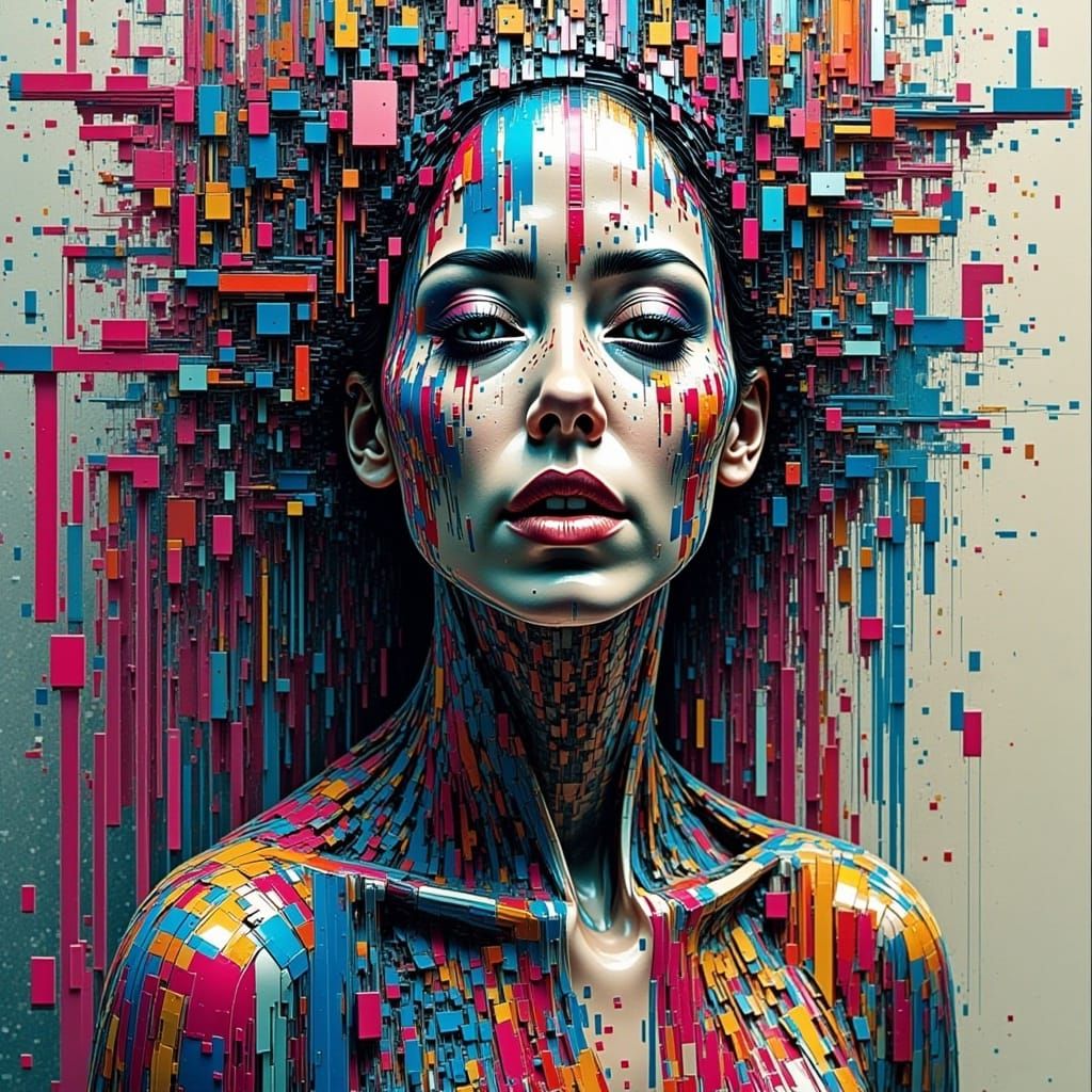 Abstract Glitch Art: Digital Distortion