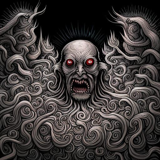 A beautifully and terrifying hyperdetailed painting of the B...