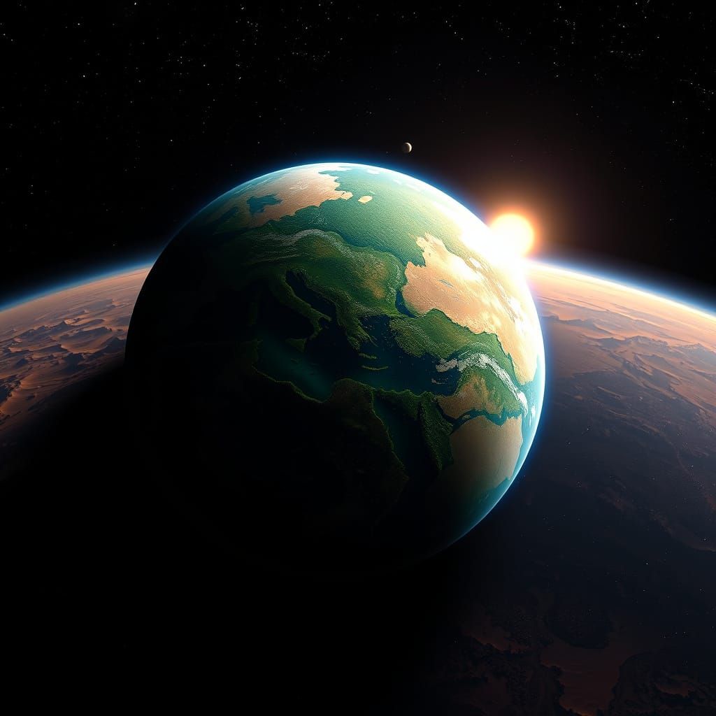 Tatooine's Vibrant Transformation in a Celestial Tapestry