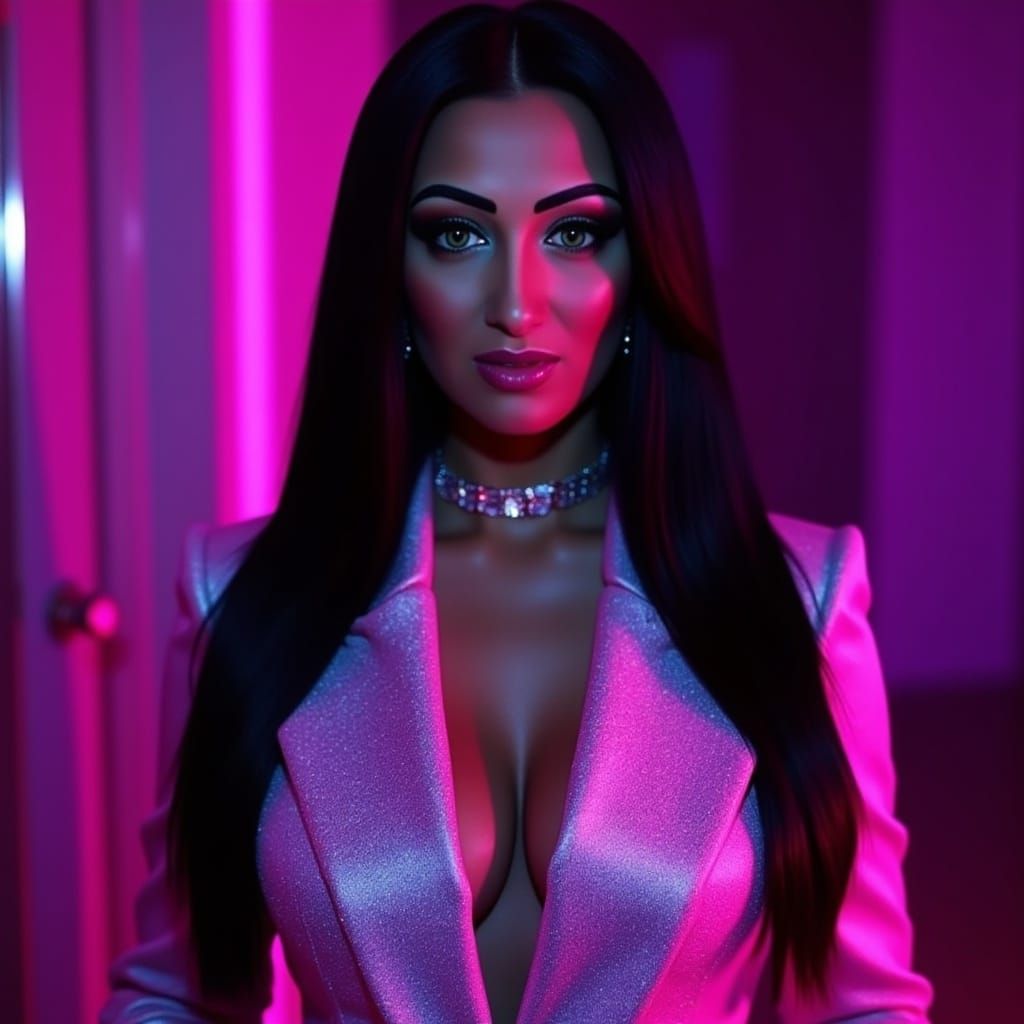 Glamorous Diamond Woman Portrait in Studio Photography