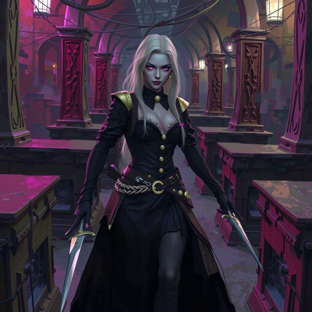 Albino in City Maze: Digital Matte Painting