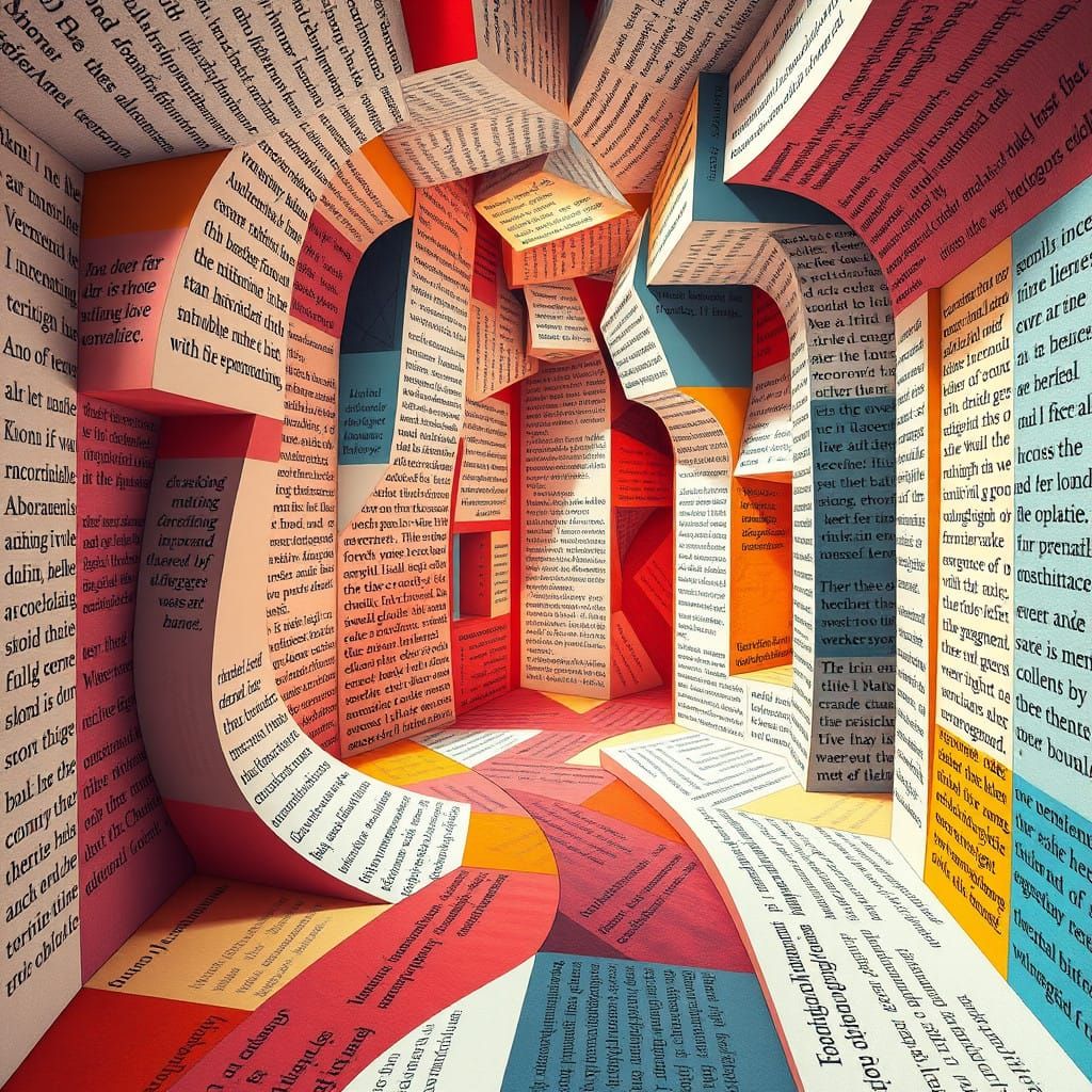 Abstract Linguistic Abode in Cubist Style