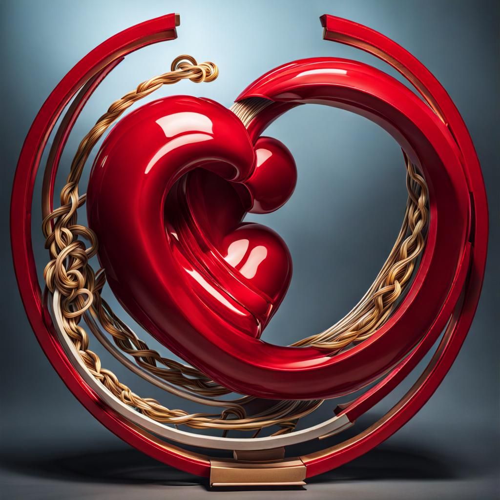 Heart and Horseshoe Collision in Vivid Color