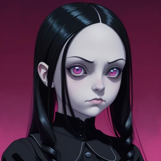 Wednesday Addams Manga Scan in Anime Style