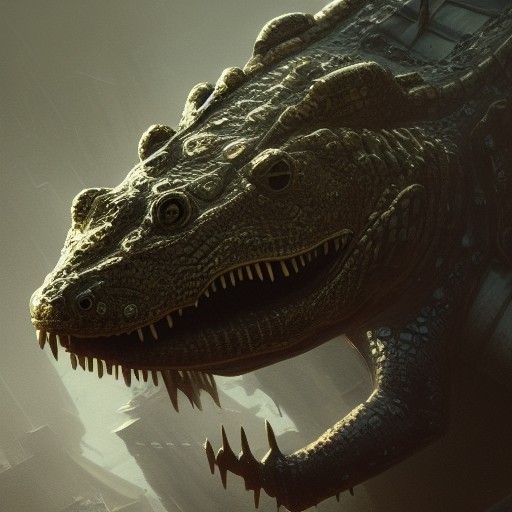 Steampunk Alligator Concept Art in 8K Resolution