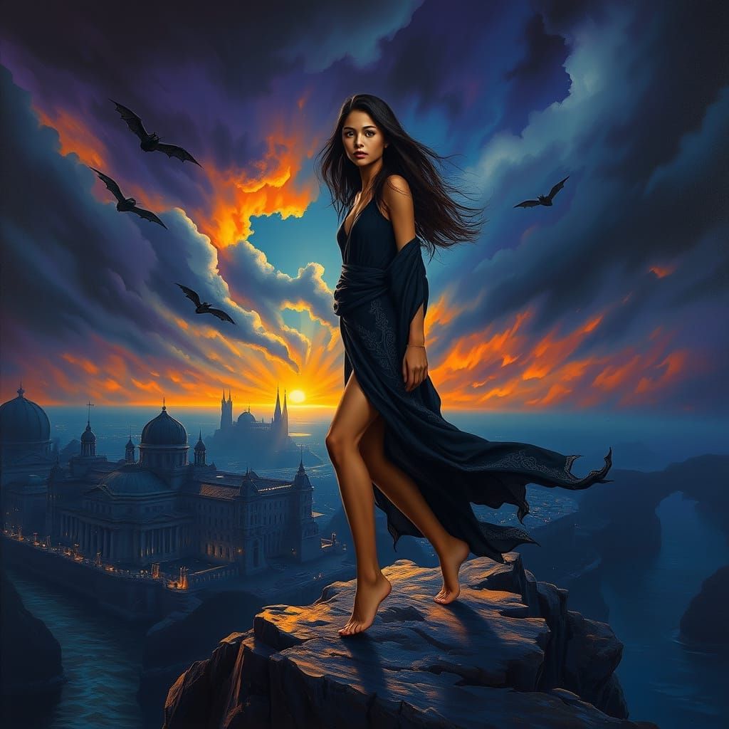 Enigmatic Filipina Goddess Stands Tall in Haunting HDR Oil P...