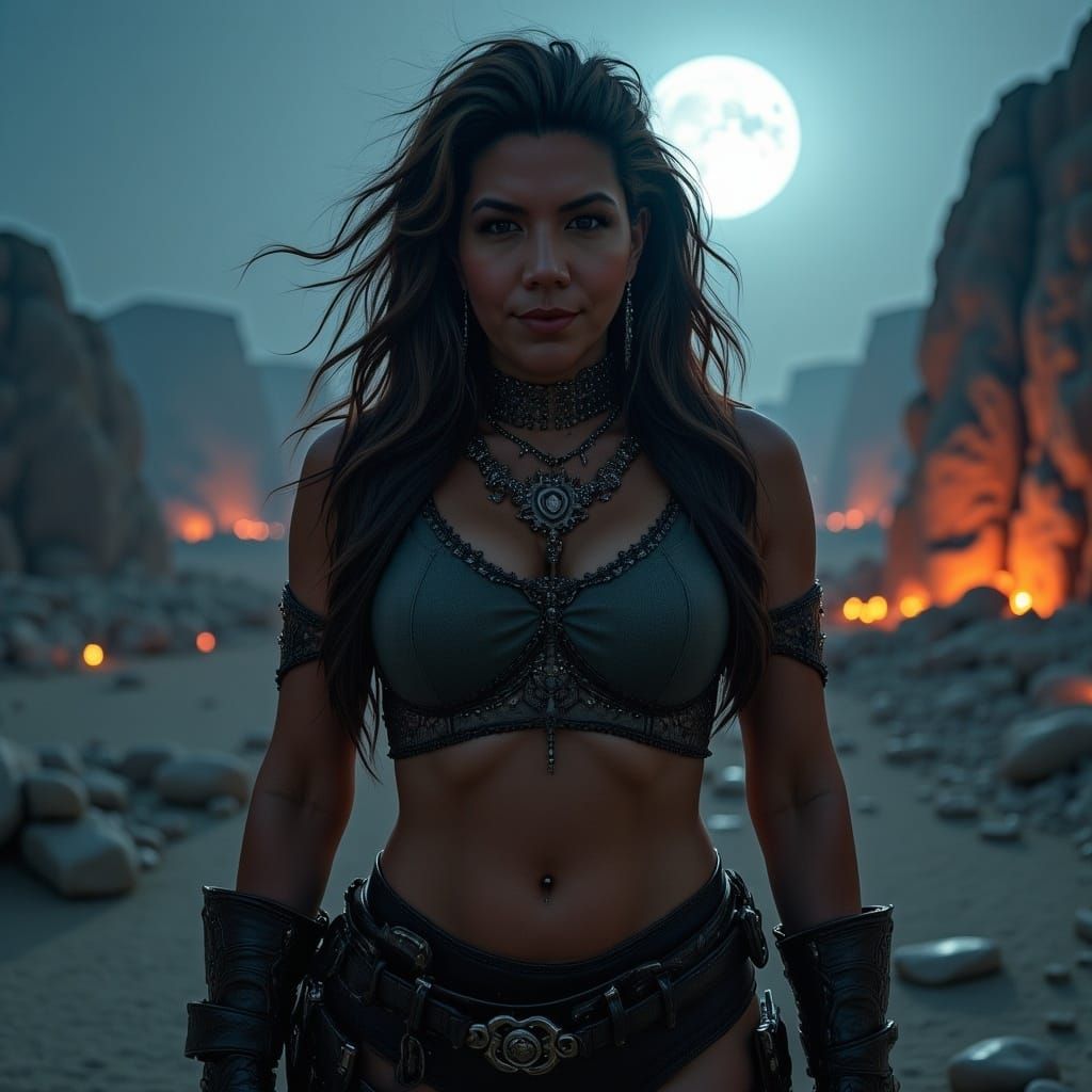 Futuristic Bounty Hunter on Alien Planet