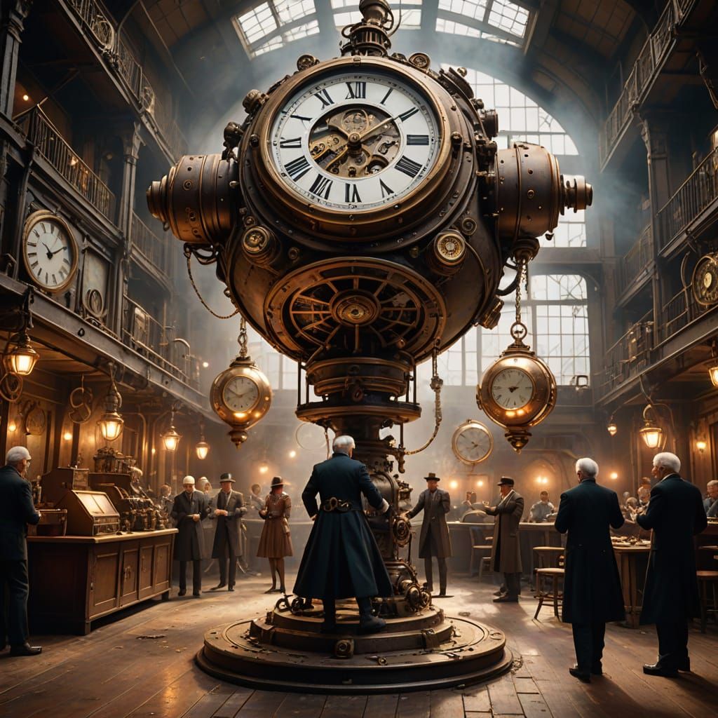 Steampunk Seniors Concert Inside Giant Pocket Watch