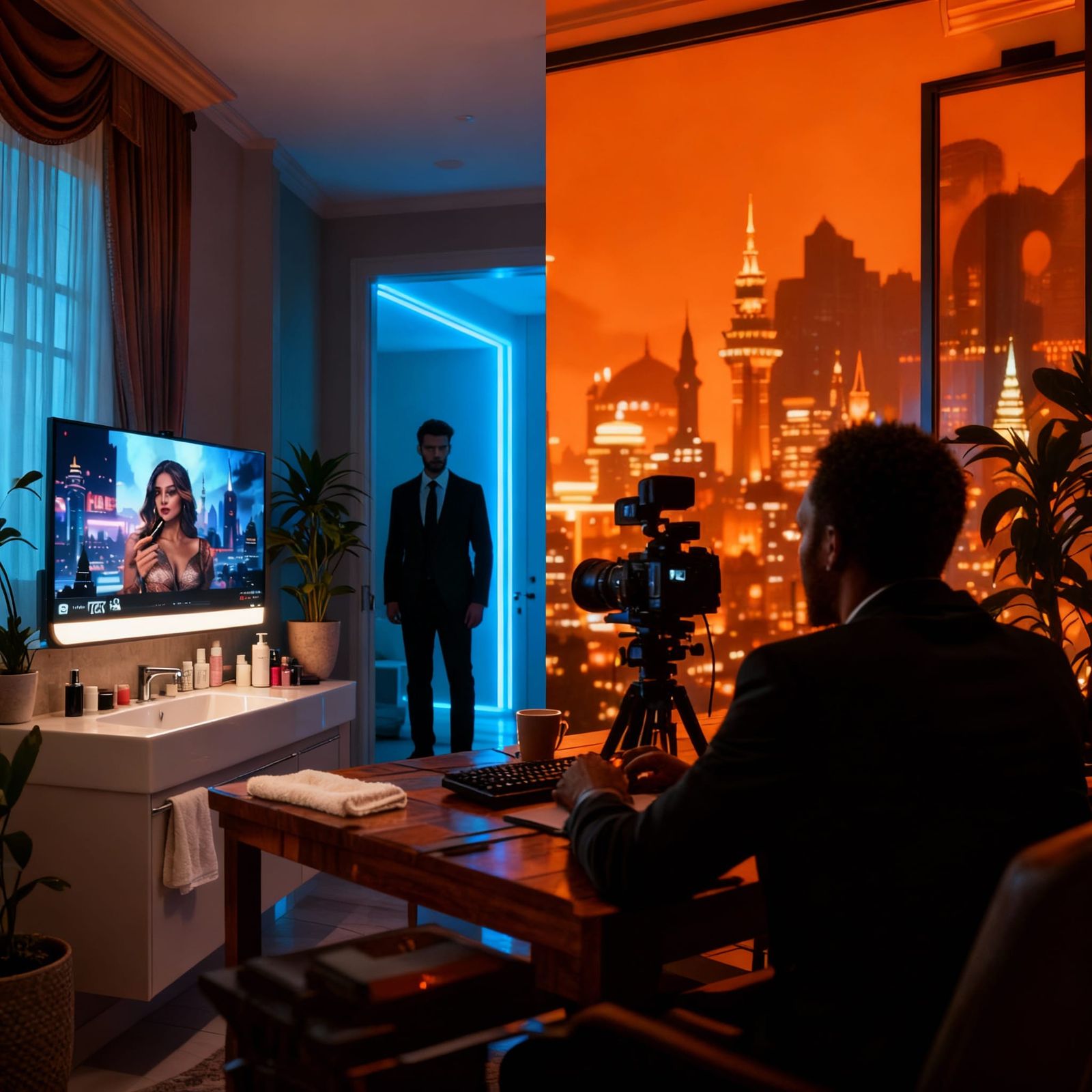 Abstract Geometric Shapes in Vibrant Colors