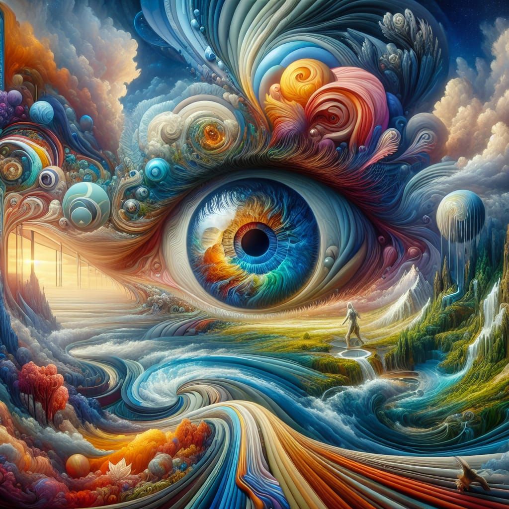 Eye Reveals Inverted World in Surreal Digital Art