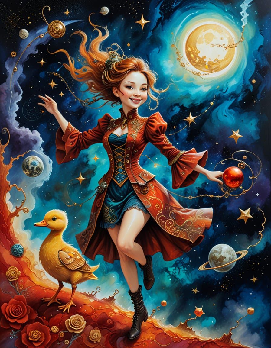 Steampunk Sorceress's Lunar Celebration in Space