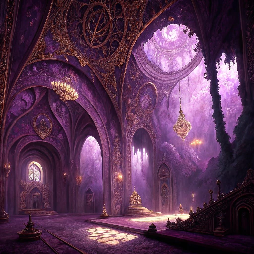 Opulent Purple Baroque Dungeons in Melancholic Violet
