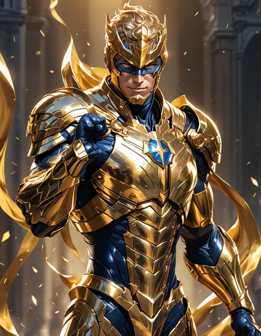 Booster Gold in Heroic 3D Anime Art