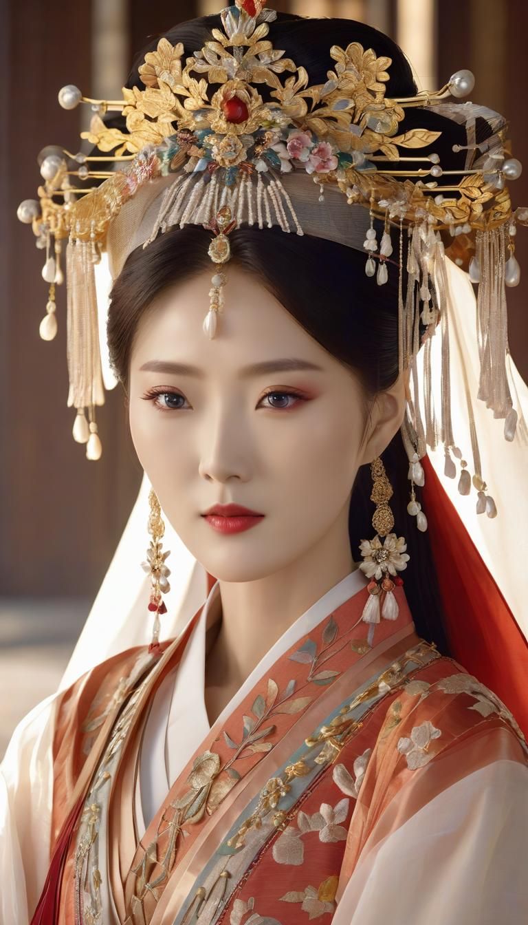 Beautiful Korean Empress in Traditional Dress