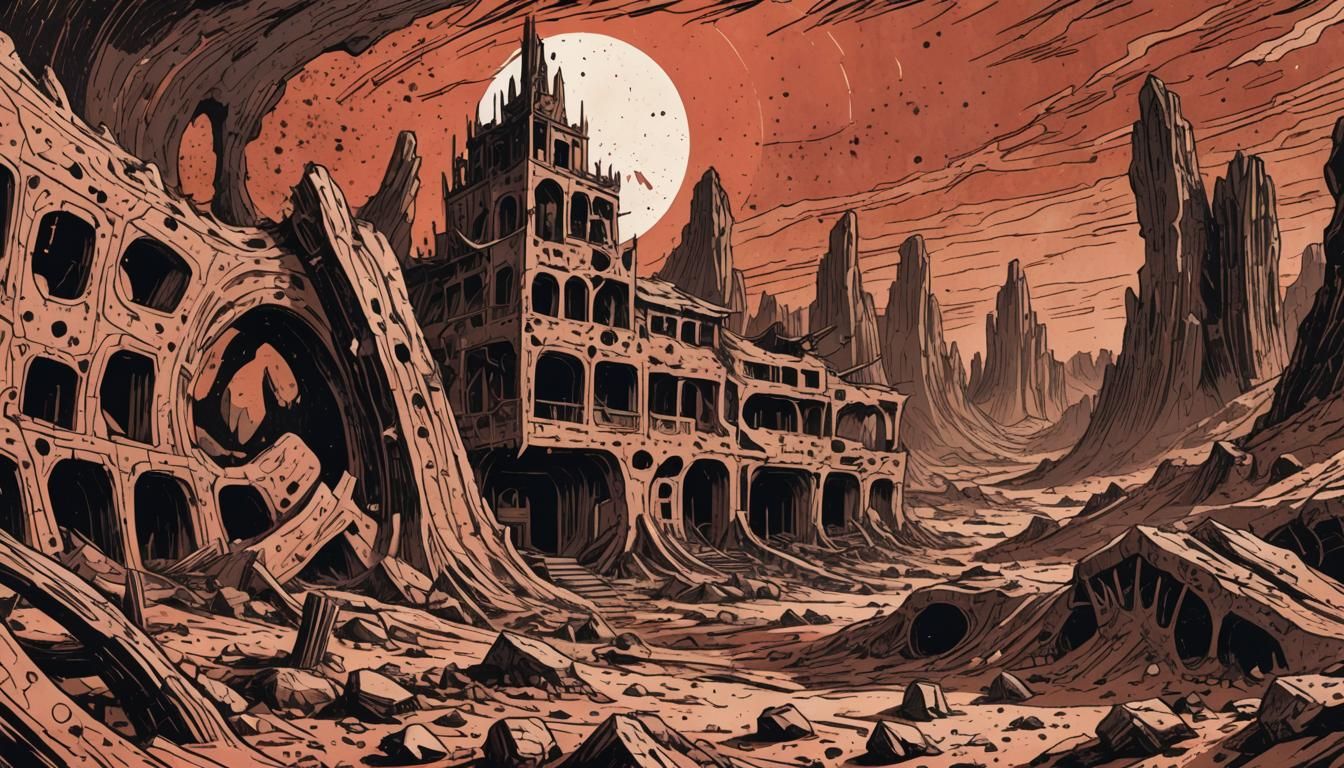 Martian Landscape in Polish Comic Book Style