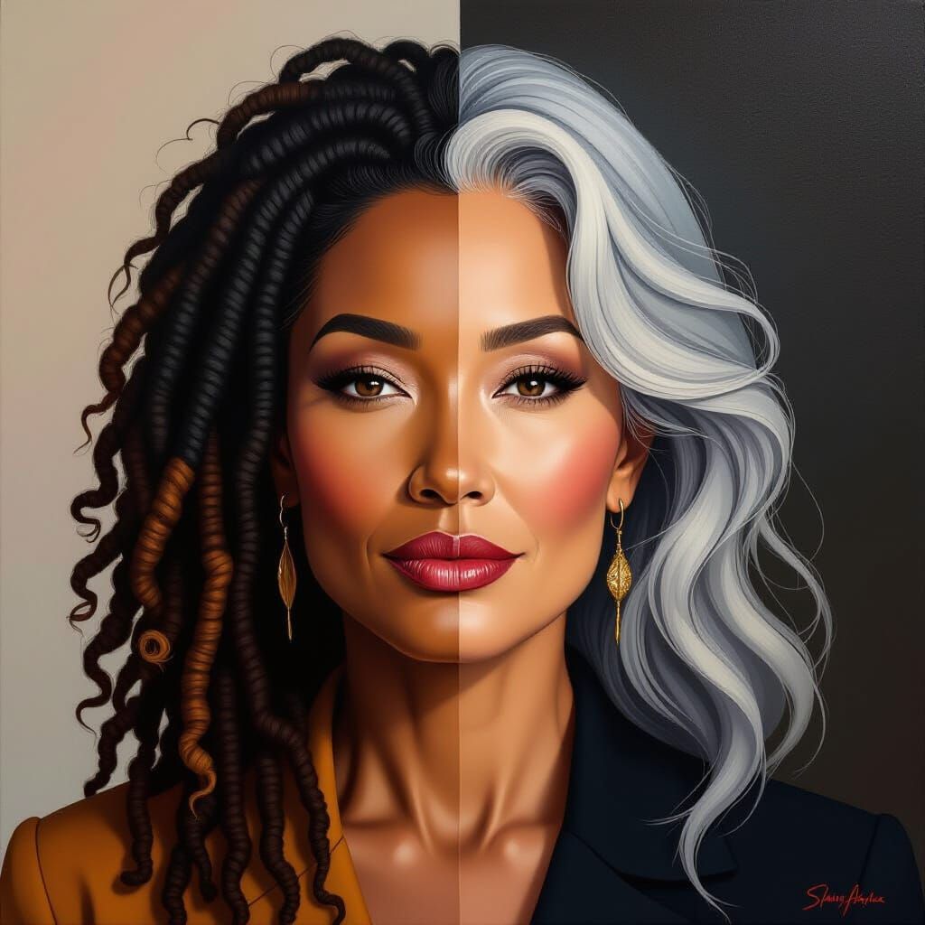 Mixed Ethnicity Portrait Painting of a Woman