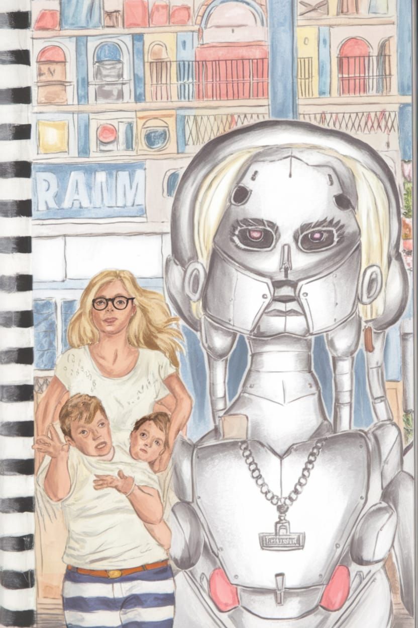 Giant Female Mecha Robot Chases Fleeing Humans Down Hollywoo...