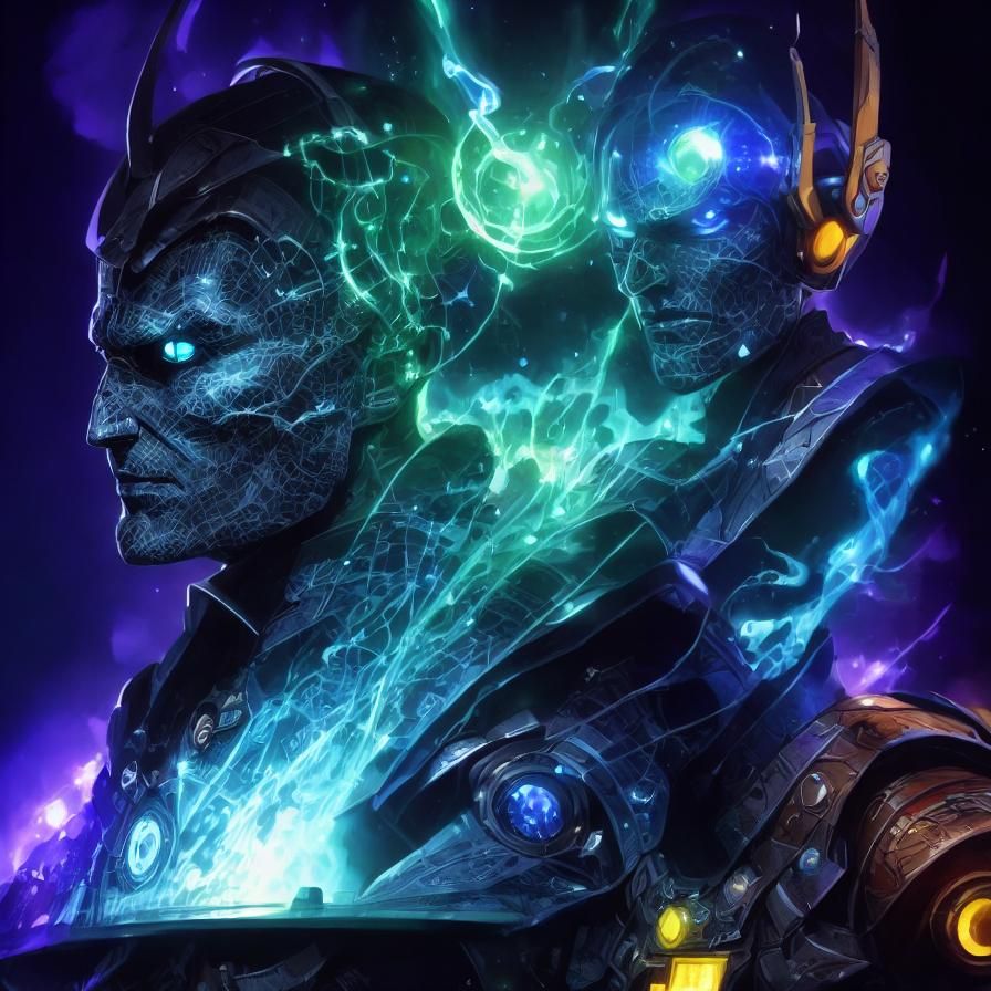 Futuristic Internet Persona Composed of Circuits