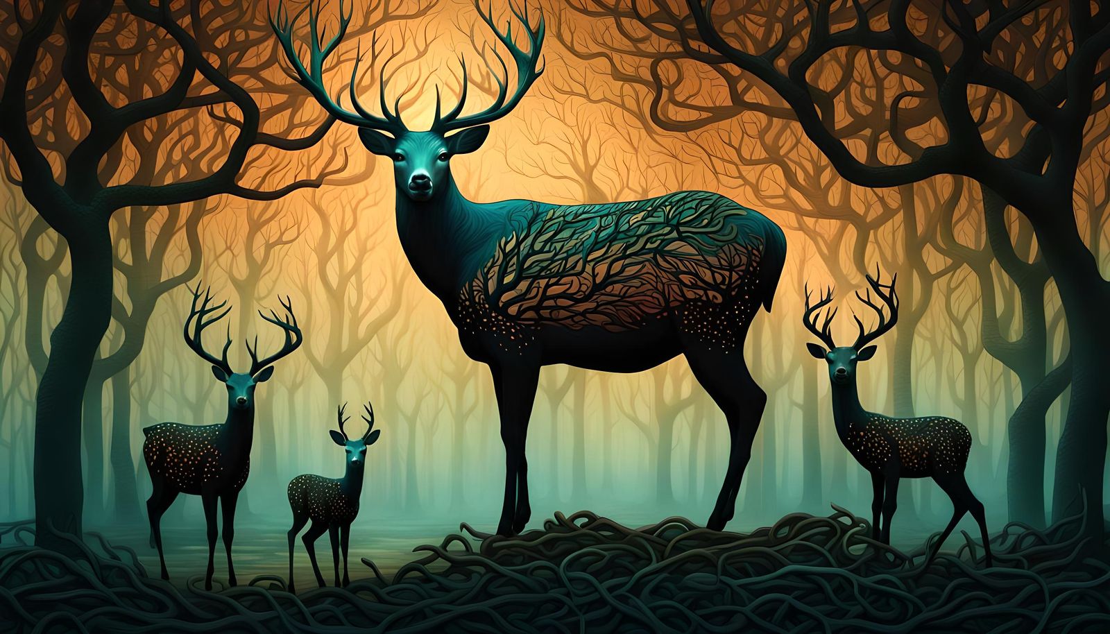 twilight fallow deer