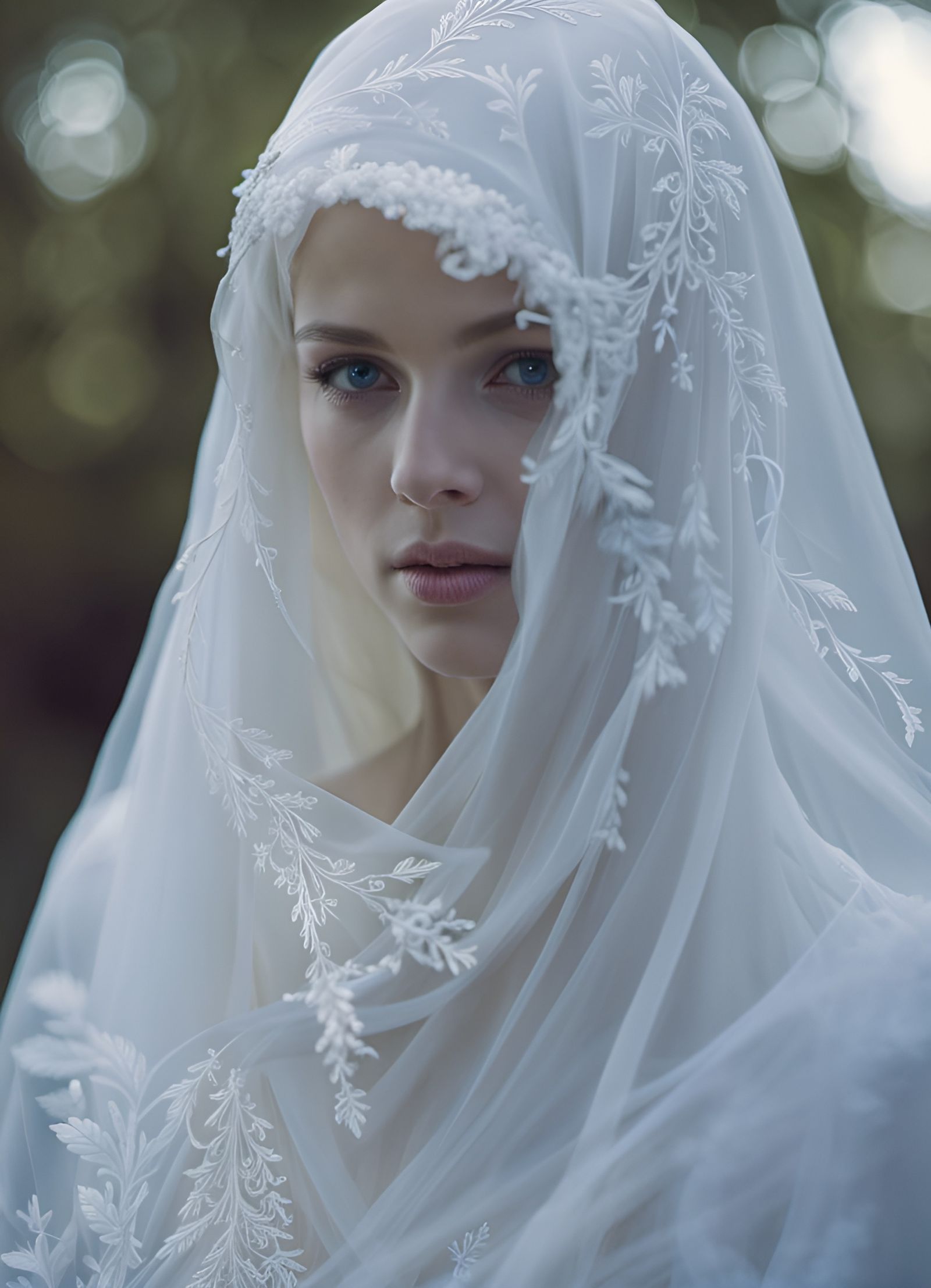 Bioluminescent Ghost in Forest, Digital Art