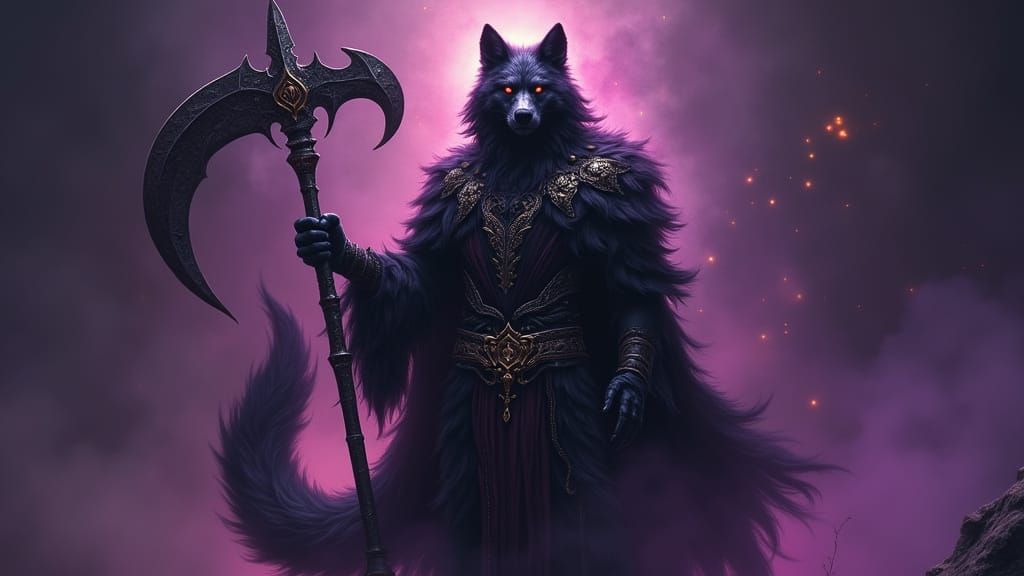 Regal Hybrid Necromancer in Dark Fantasy Art