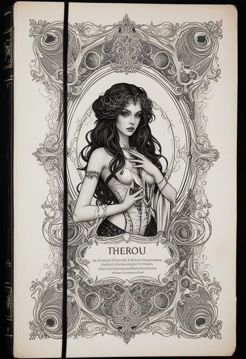 Mystical Webvixen Studies Ancient Grimoire in Dimly Lit Stud...