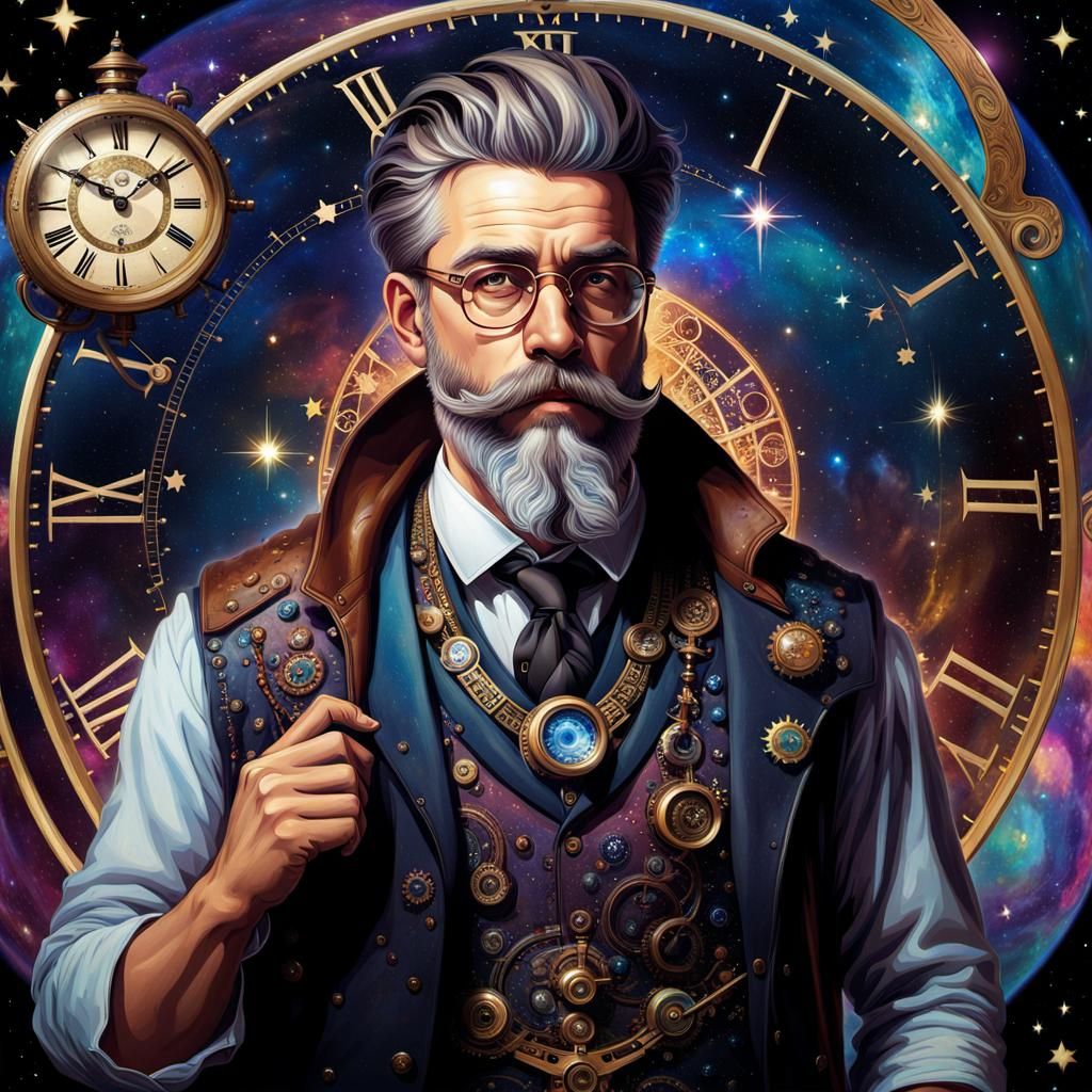 Starstruck Hipster: Unearthing Time's Ethereal Bling in a Steampunk Dreamscape