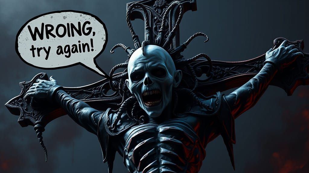 Sinister Pinhead on Twisted Crucifix: Wrong, Try Again