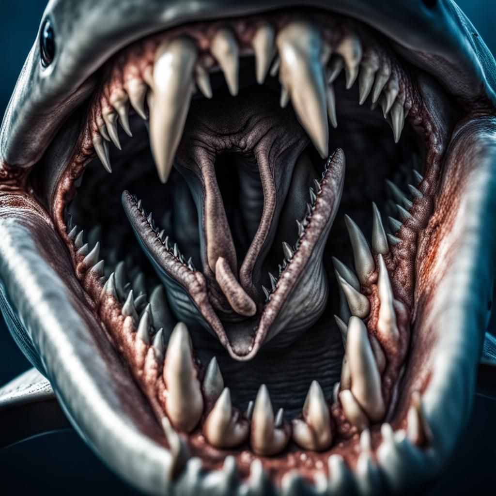 Hyperrealistic Shark Mouth in High Definition