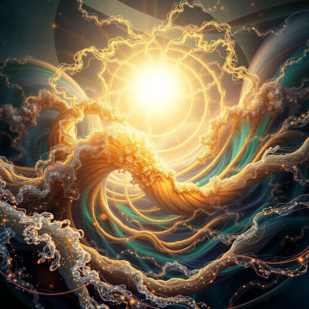 Ethereal Energy Convergence: Abstract Digital Art