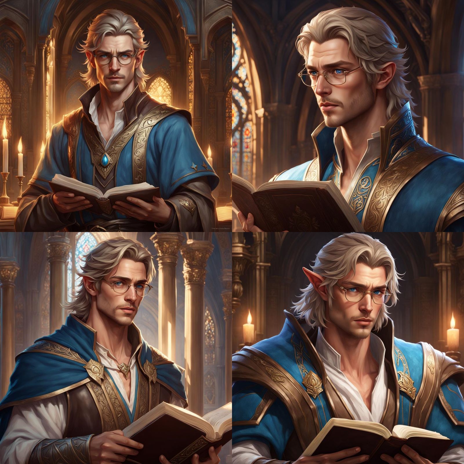 High Elf Bard Portrait in Detailed Fantasy Art Style