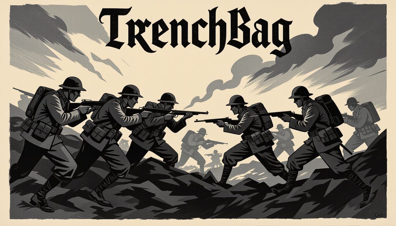 Chaotic WWI Trench Warfare in Expressionist Style