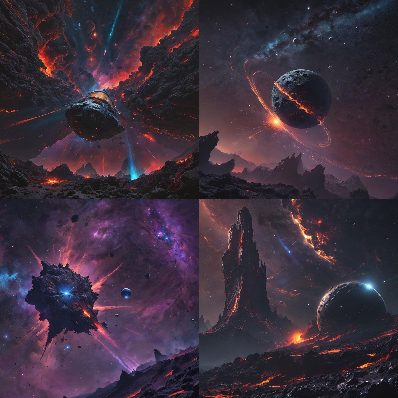 Uma grande nave especial chegando próximo a um grande planet...