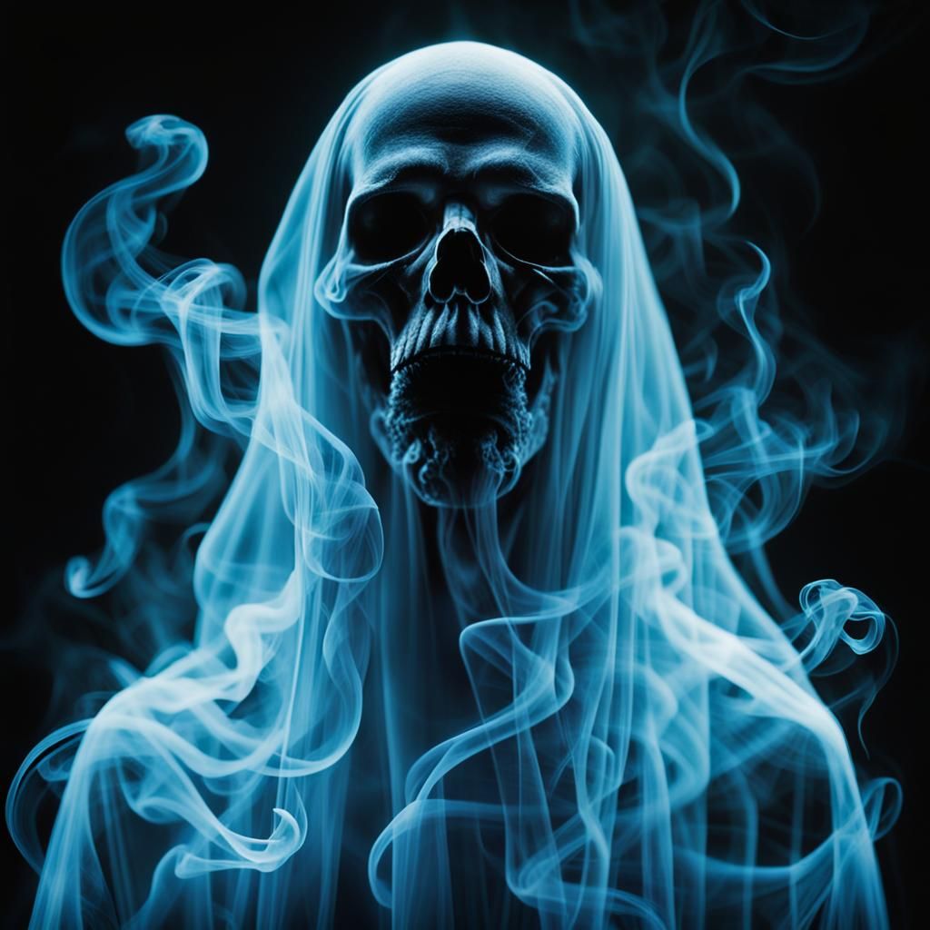 Ethereal Neon Smoke Ghost: A Paranormal Specter