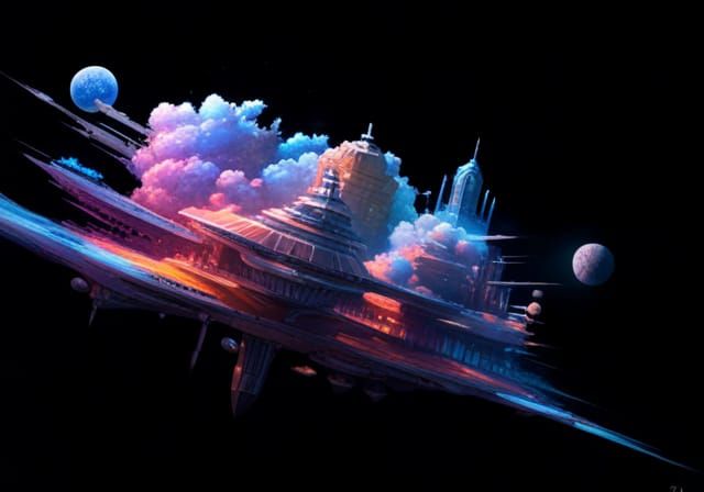 Galactic Exploration in Hyperrealistic Digital Painting