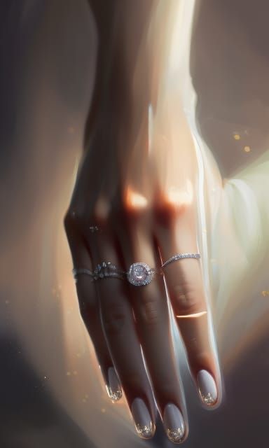Elegant Wedding Manicure with Sparkling Jewels