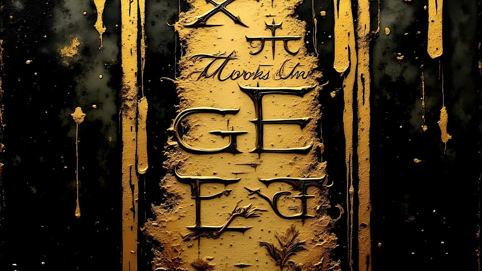 Medieval Manuscript Letters in Gold and Watercolour