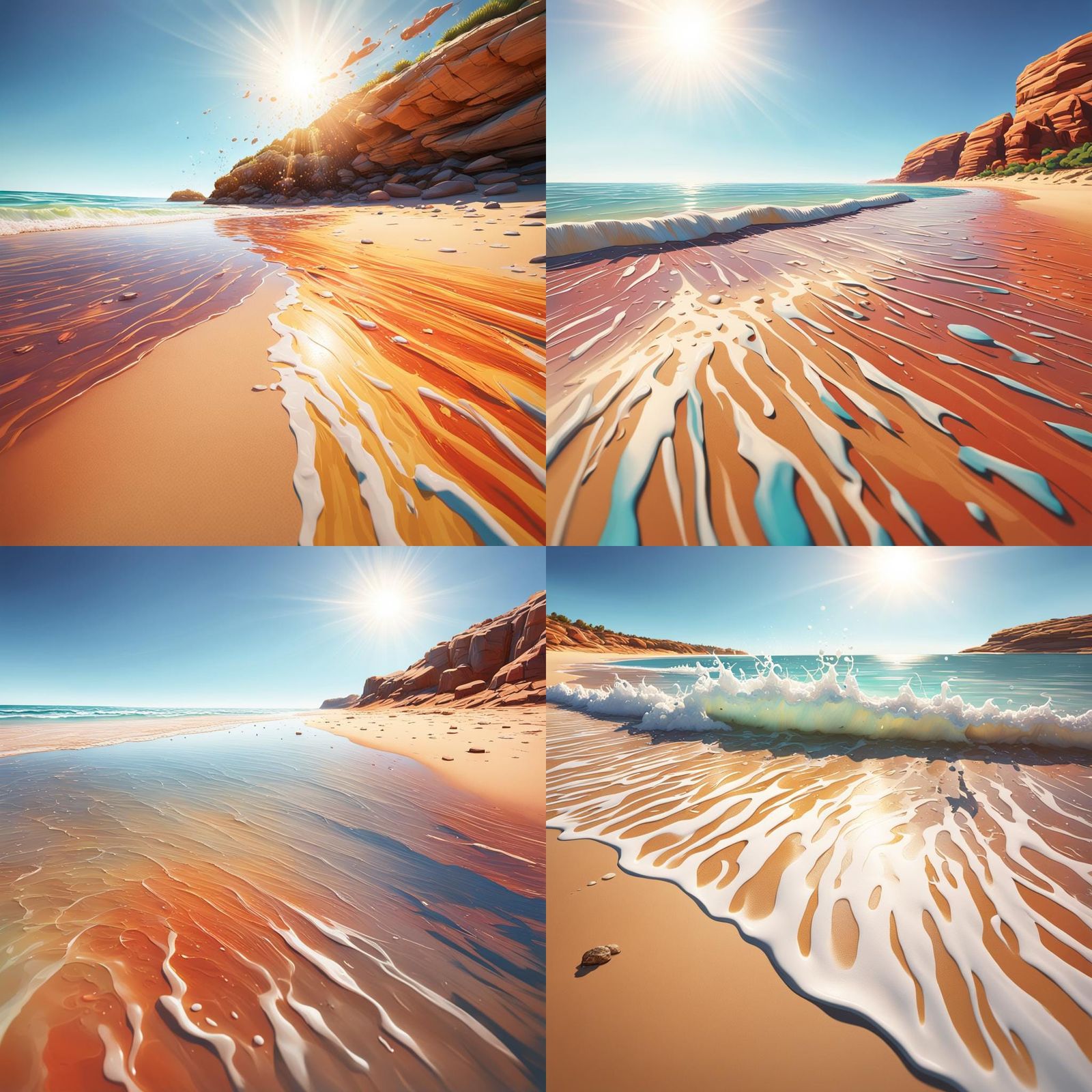 Sunny Australian Beach: Hyperrealistic First-Person View