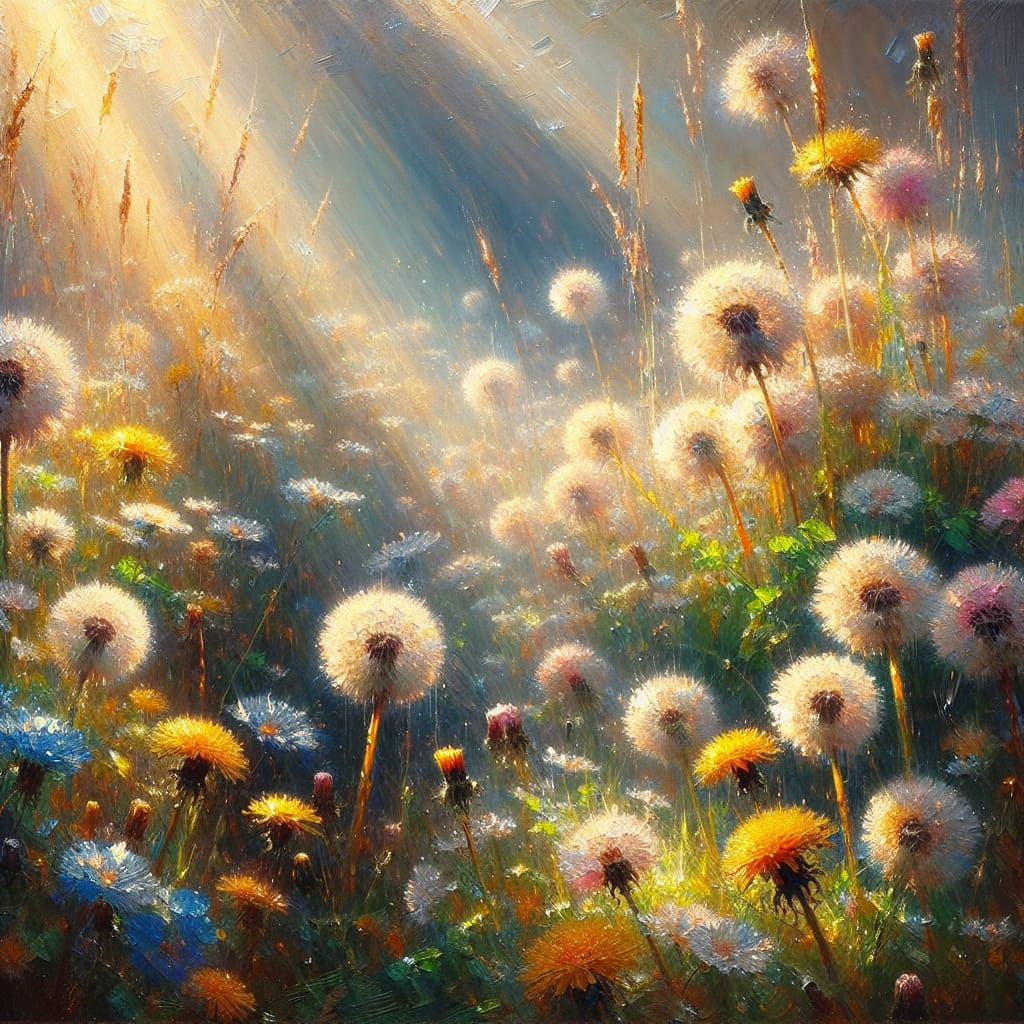 Dandelion puffs