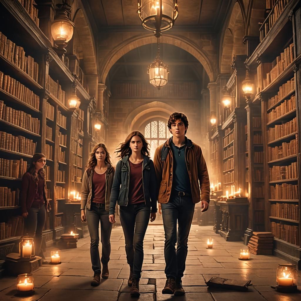 Fantasy Adventure Portrait in Mystical Library