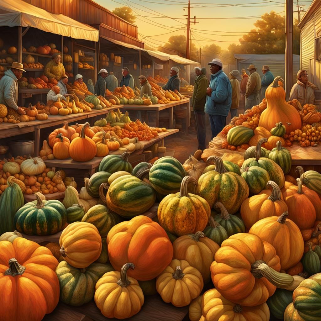 Gourde stall at the farmers' market.