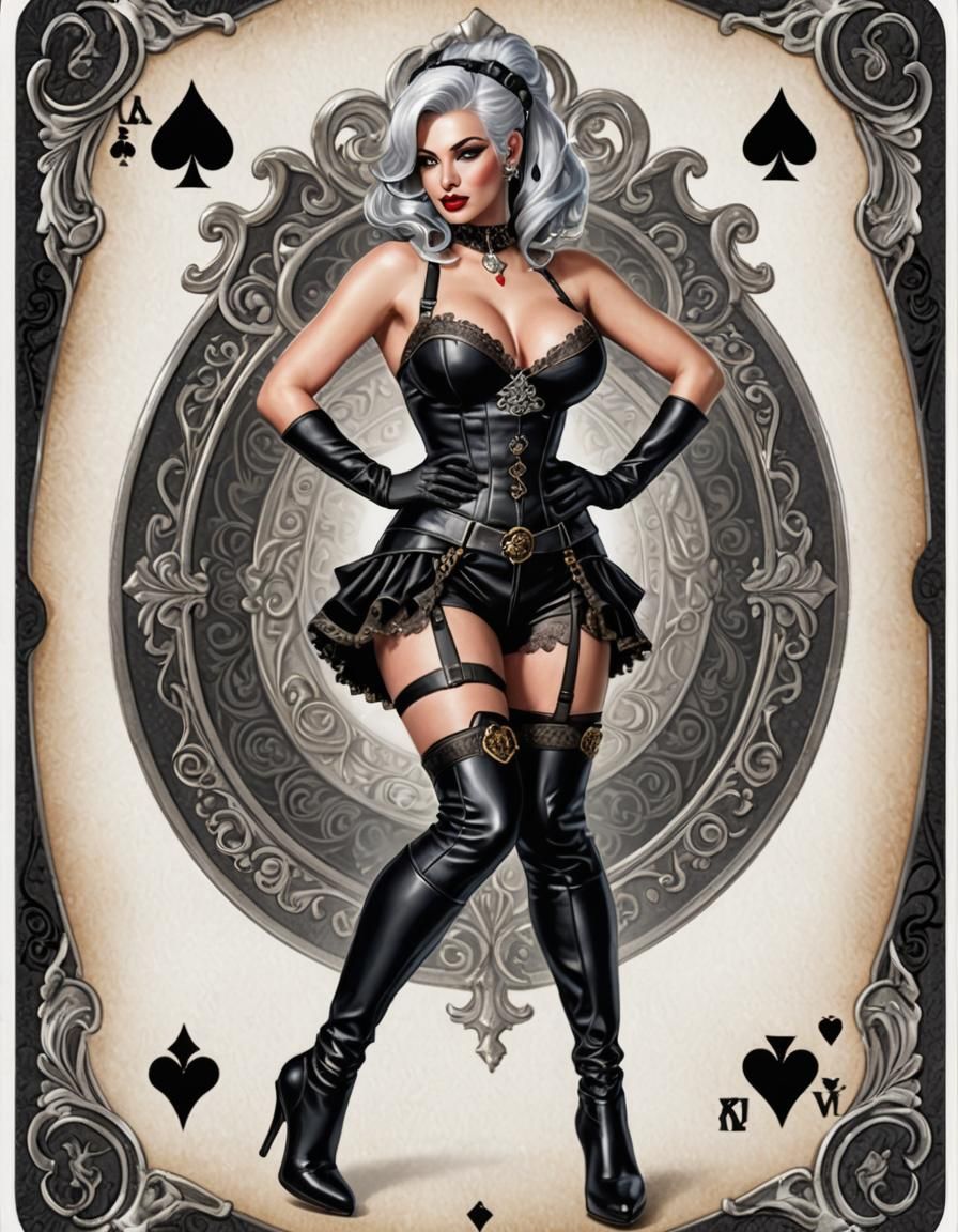 Ace of Spades Pinup Girl in Hyperrealistic Style