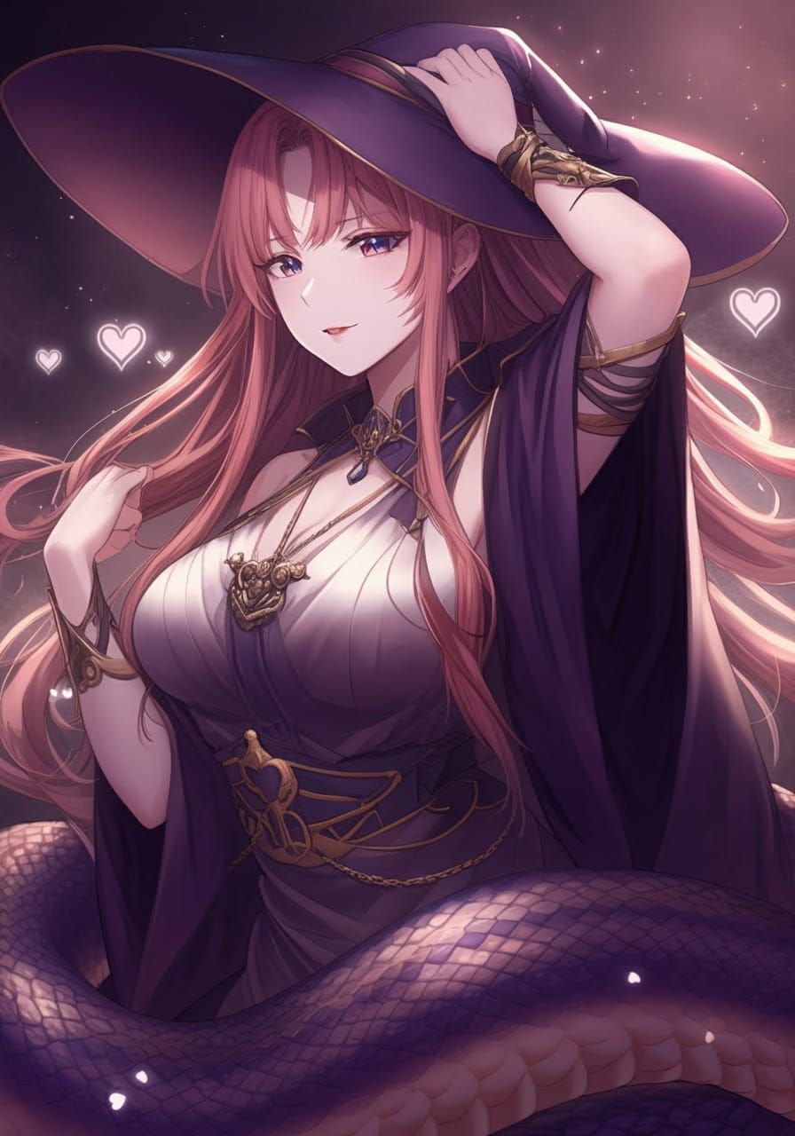 Enchanting Lamia Witch in Ethereal Moonlight