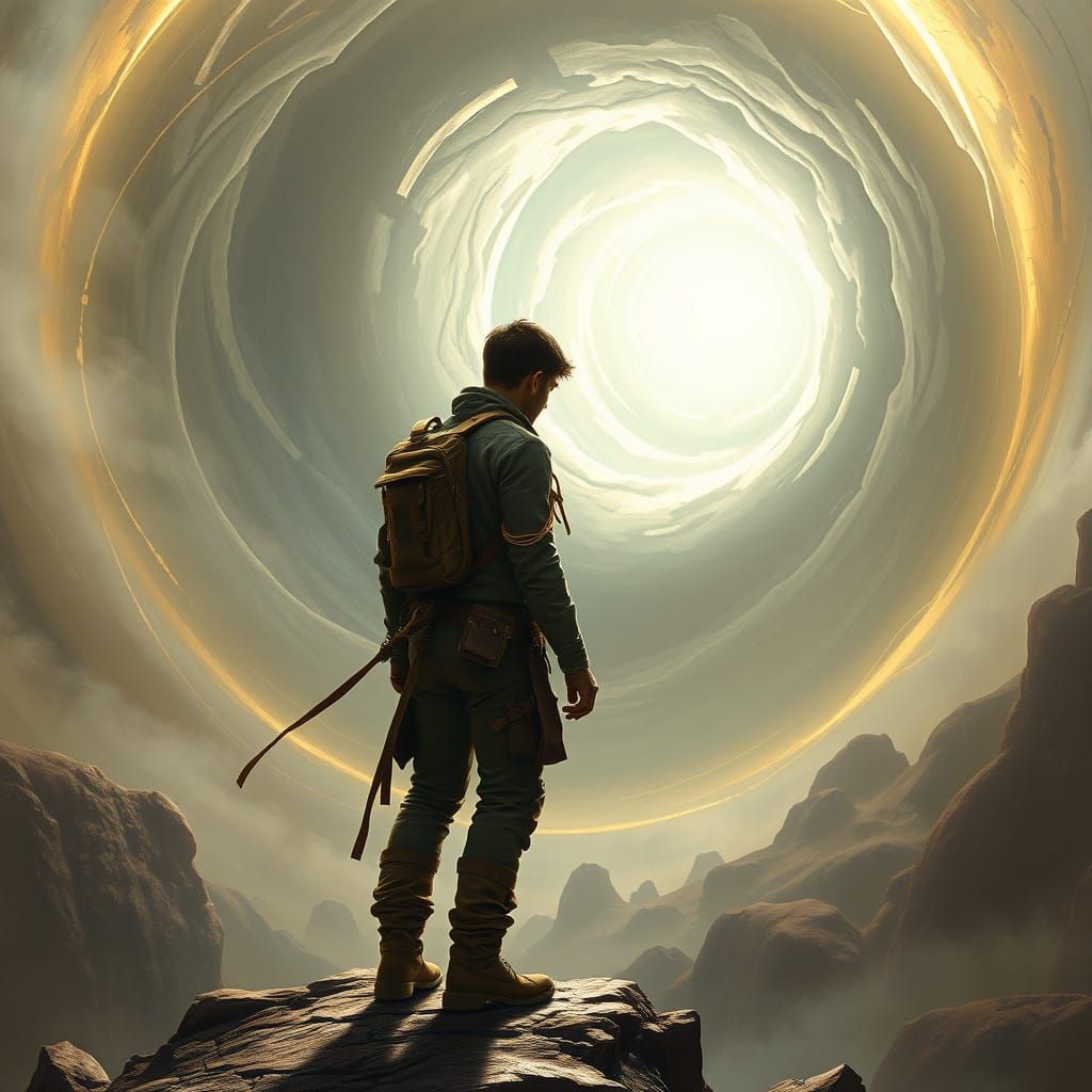 A Time Traveler at the Edge of a Swirling Vortex