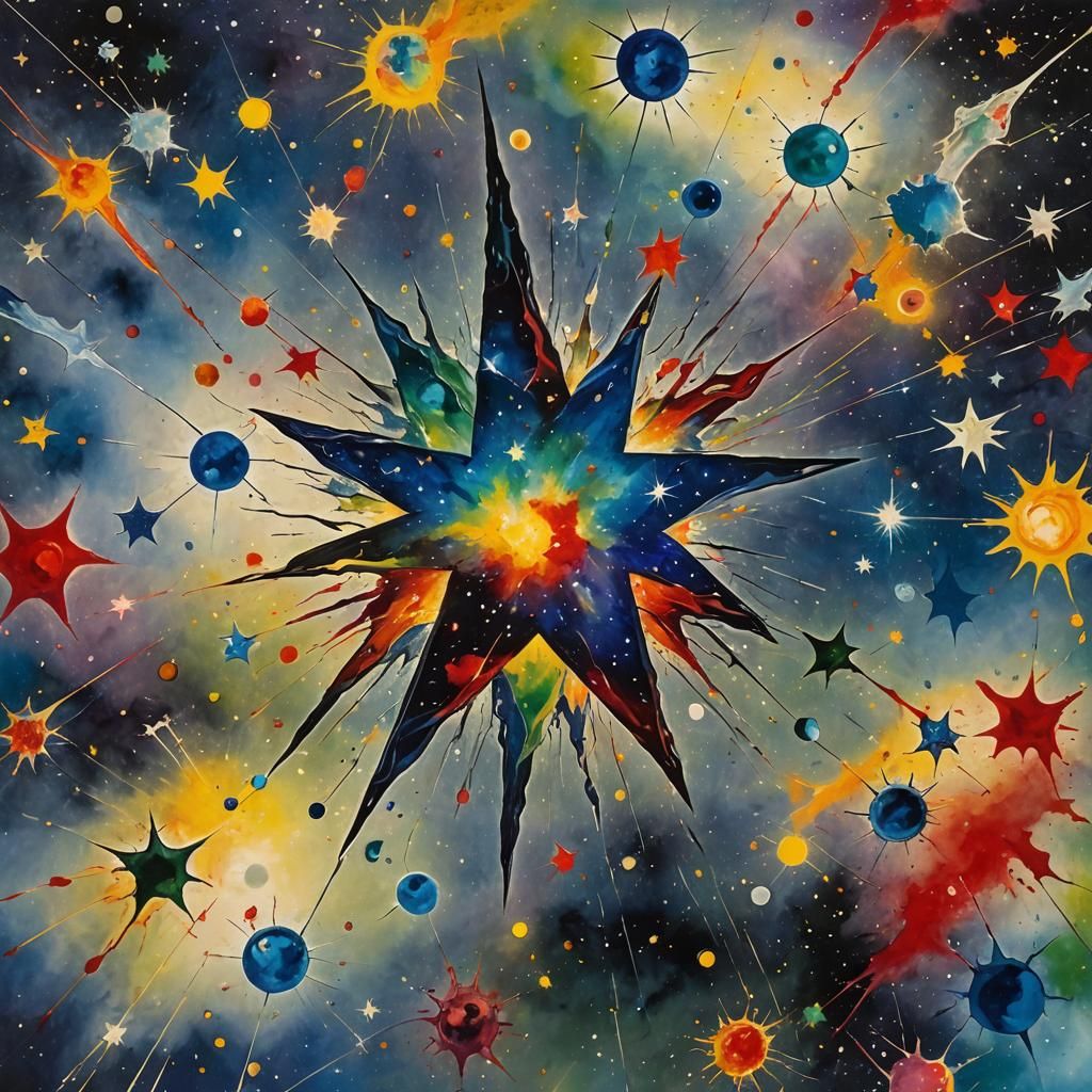 Formación de una estrella en el basto universo, planetas, ga...