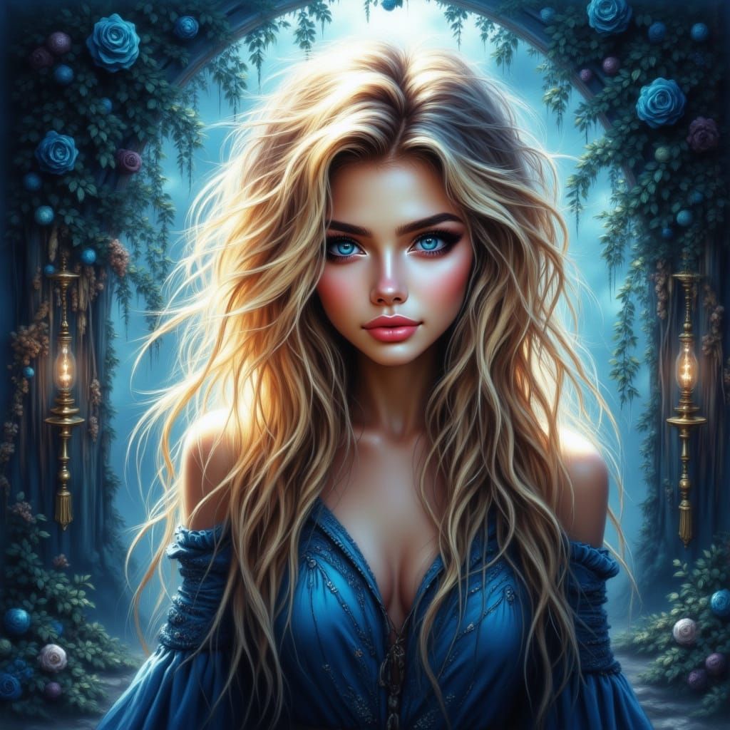 Anime Woman in Ethereal Realm